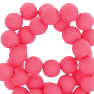 Abalorios acr&iacute;licos 4 mm Rosa ne&oacute;n