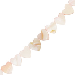 Abalorios conchas coraz&oacute;n Rosa claro