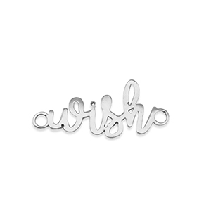 Colgantes Acero Inox entrepieza ''wish'' Plateado