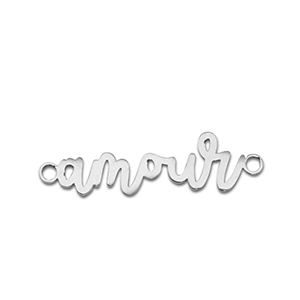 Colgantes Acero Inox entrepieza ''amour'' Plateado