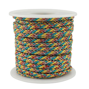 Cord&oacute;n trenzado trendy 3.5mm Amarillo-verde-rojo