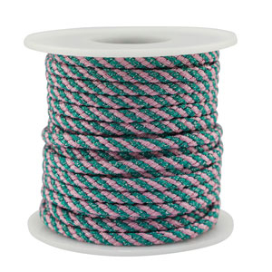 Cord&oacute;n trenzado trendy 3.5mm Azul-rosa-plateado