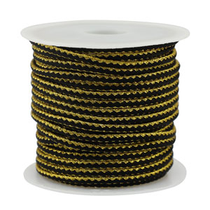 Cord&oacute;n trenzado trendy 2.3mm Nego-dorado