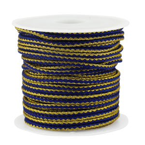 Cord&oacute;n trenzado trendy 2.3mm Azul oscuro-dorado