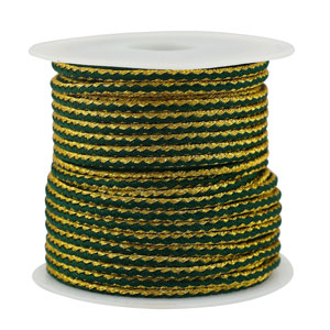 Cord&oacute;n trenzado trendy 2.3mm Verde-dorado
