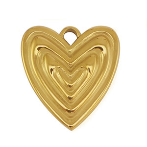 Colgantes Acero Inox coraz&oacute;n Dorado
