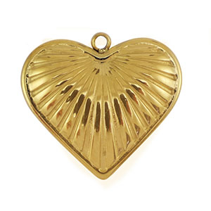 Colgantes Acero Inox coraz&oacute;n Dorado