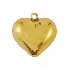 Colgantes Acero Inox coraz&oacute;n Dorado
