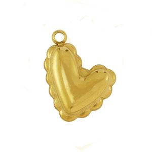 Colgantes Acero Inox coraz&oacute;n Dorado