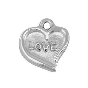 Colgantes Acero Inox coraz&oacute;n Plateado