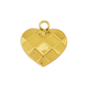 Colgantes Acero Inox coraz&oacute;n Dorado
