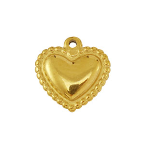 Colgantes Acero Inox coraz&oacute;n Dorado