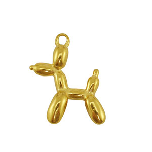 Colgantes Acero Inox perro globo Dorado