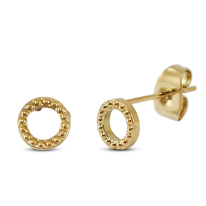 Pendientes Acero Inox redondo Dorado