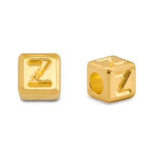 Abalorios letras met&aacute;licos DQ Z Dorado (sin n&iacute;quel)