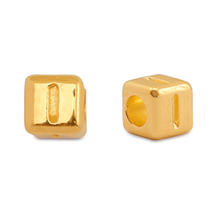 Abalorios letras met&aacute;licos DQ I Dorado (sin n&iacute;quel)