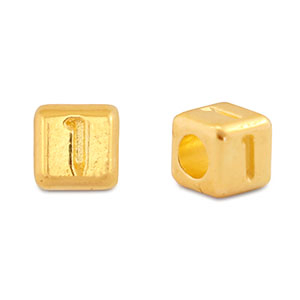 Abalorios letras met&aacute;licos DQ 1 Dorado (sin n&iacute;quel)