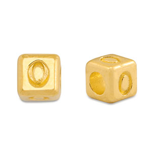 Abalorios letras met&aacute;licos DQ 0 Dorado (sin n&iacute;quel)