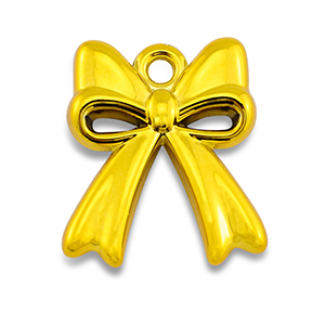 Colgantes acr&iacute;licos lazo Amarillo dorado