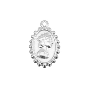 Colgantes Acero Inox mujer con corona Plateado