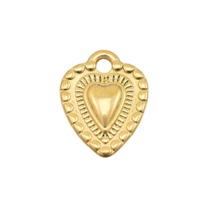 Colgantes Acero Inox coraz&oacute;n Dorado