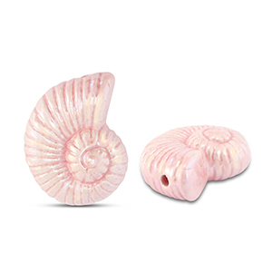 Abalorios de cer&aacute;mica griega DQ conchas Rosa beb&eacute;