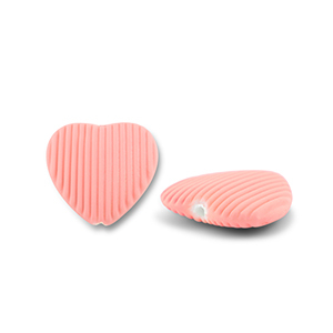 Abalorios acr&iacute;licos coraz&oacute;n Rosa salm&oacute;n
