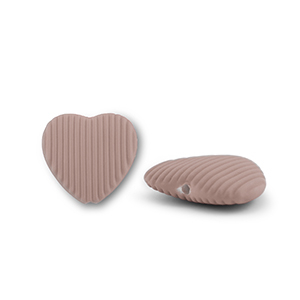 Abalorios acr&iacute;licos coraz&oacute;n Marr&oacute;n taupe