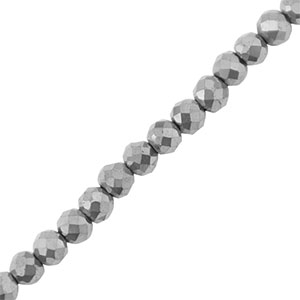 Abalorios Hematita bola faceteada 3mm Plateado