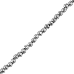 Abalorios Hematita bola faceteada 2mm Plateado