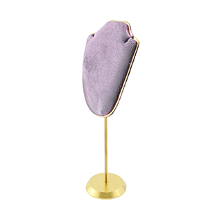 Expositor de joyer&iacute;a busto para collares P&uacute;rpura lila-dorado