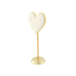 Expositor de joyer&iacute;a coraz&oacute;n para pendientes Opaco blancuzco-dorado