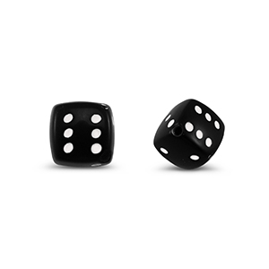 Abalorios acr&iacute;licos dados Negro