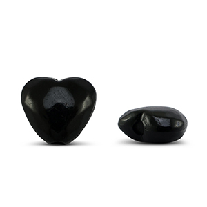Abalorios acr&iacute;licos coraz&oacute;n Negro