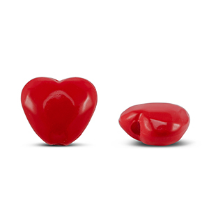 Abalorios acr&iacute;licos coraz&oacute;n Rojo