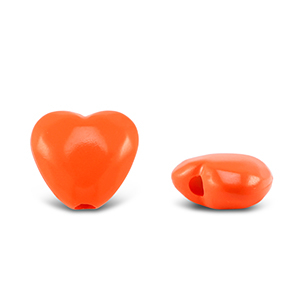 Abalorios acr&iacute;licos coraz&oacute;n Naranja