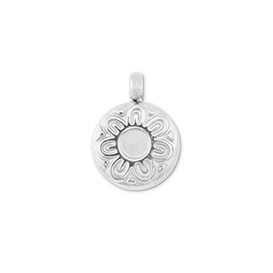 Colgantes Acero Inox flor Plateado