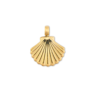 Colgantes Acero Inox conchas Dorado