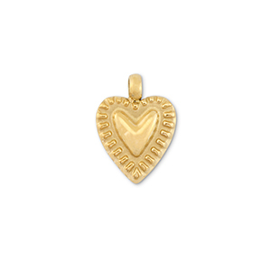 Colgantes Acero Inox coraz&oacute;n Dorado