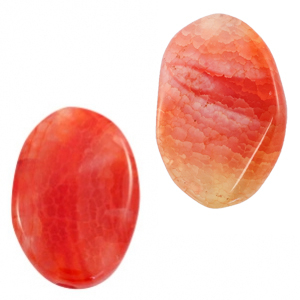 Piedra semipreciosa ovalada &oacute;palo rojo naranja