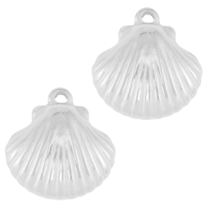 Colgantes Acero Inox concha Plateado