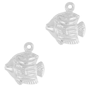 Colgantes Acero Inox pez Plateado