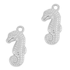 Colgantes Acero Inox caballo de mar Plateado