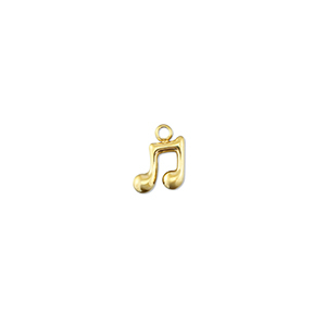 Colgantes Acero Inox nota musical Dorado
