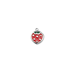 Colgantes Acero Inox fresa Plateado-rojo-verde