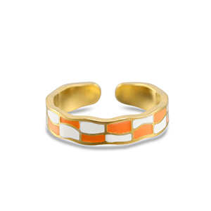 Anillos Acero Inox con bloques Dorado