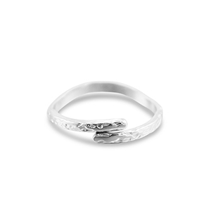Anillos Acero Inox ola Plateado