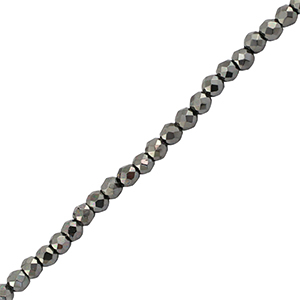 Abalorios faceteados redondos 2mm Gunmetal met&aacute;lico