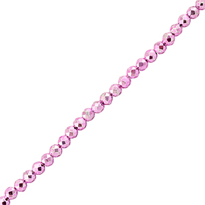 Abalorios faceteados redondos 2mm Fucsia rosado met&aacute;lico
