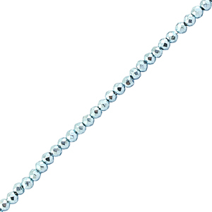 Abalorios faceteados redondos 2mm Azul claro met&aacute;lico